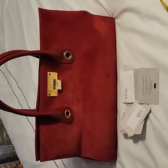 Jimmy Choo Red Suede Handbag - Picture 9 of 11